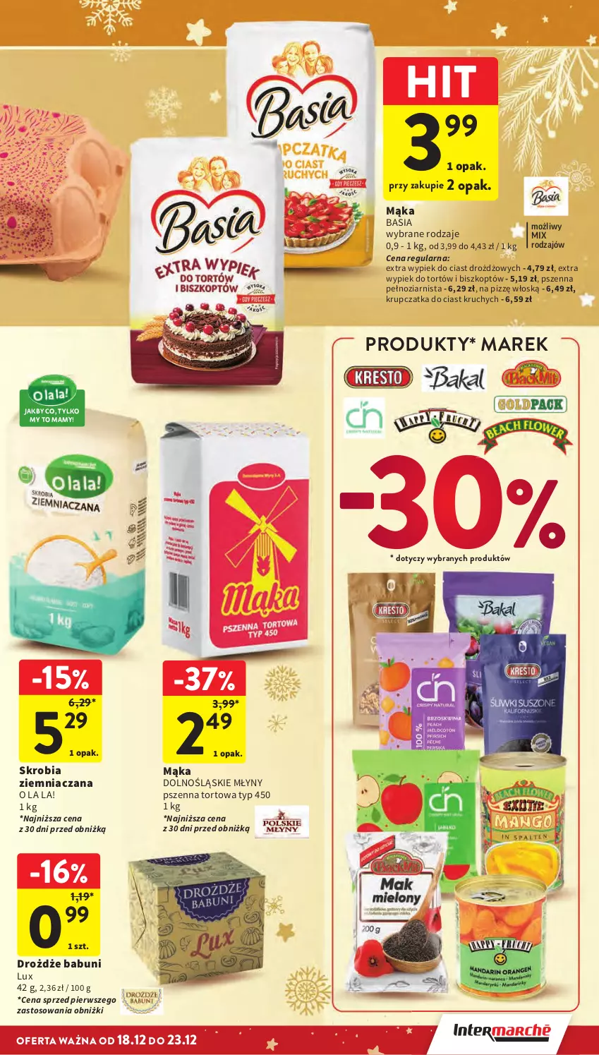 Gazetka promocyjna Intermarche - Gazetka Intermarche - ważna 18.12 do 23.12.2025 - strona 25 - produkty: Babuni, Basia, Drożdże, Mąka, Skrobia ziemniaczana