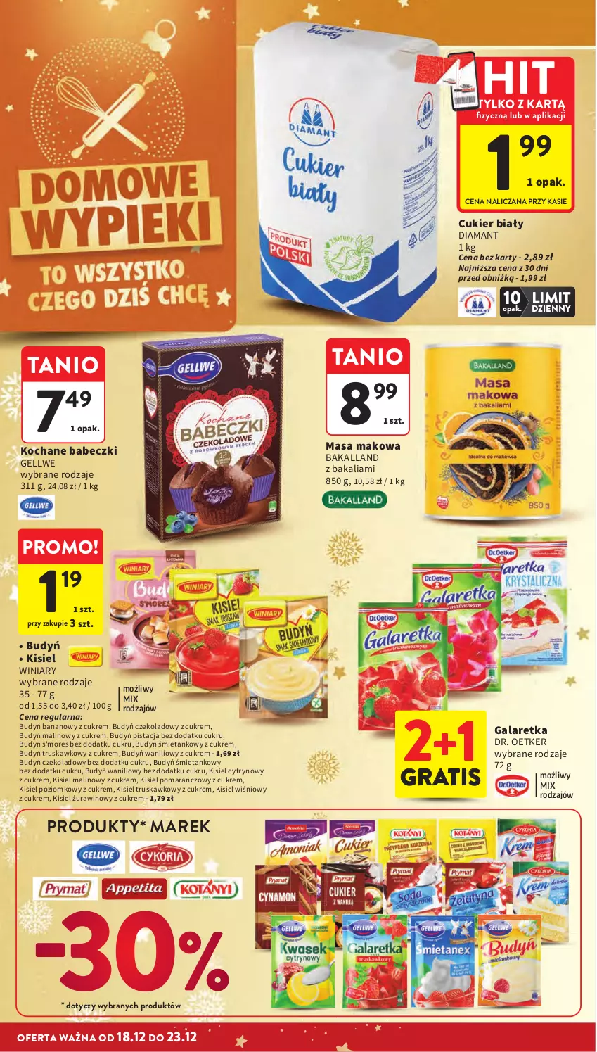 Gazetka promocyjna Intermarche - Gazetka Intermarche - ważna 18.12 do 23.12.2025 - strona 26 - produkty: Babeczki, Bakalland, Budyń, Cukier, Diamant, Dr. Oetker, Gala, Galaretka, Gra, Kisiel, Koc, Winiary, Wino