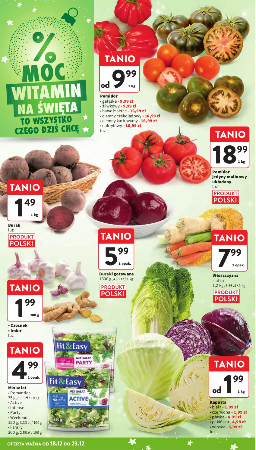 Gazetka promocyjna Intermarche - Gazetka Intermarche - ważna 18.12 do 23.12.2025 - strona 32 - produkty: Buraki, Czosnek, Fa, Imbir, Sałat, Ser, Siatka