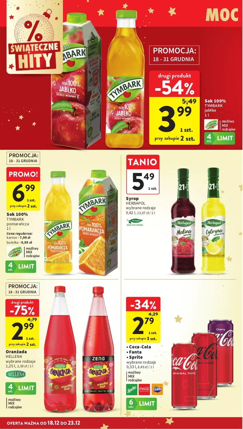 Gazetka promocyjna Intermarche - Gazetka Intermarche - ważna 18.12 do 23.12.2025 - strona 48 - produkty: Coca-Cola, Fa, Fanta, Hellena, Herbapol, Sok, Sprite, Syrop, Tymbark