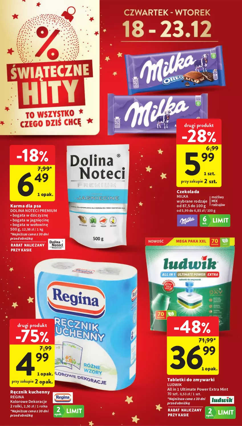 Gazetka promocyjna Intermarche - Gazetka Intermarche - ważna 18.12 do 23.12.2025 - strona 8 - produkty: Czekolada, Gin, Ludwik, Milka, Ręcznik, Ręcznik kuchenny, Rolki, Tablet, Tabletki do zmywarki, Zmywarki