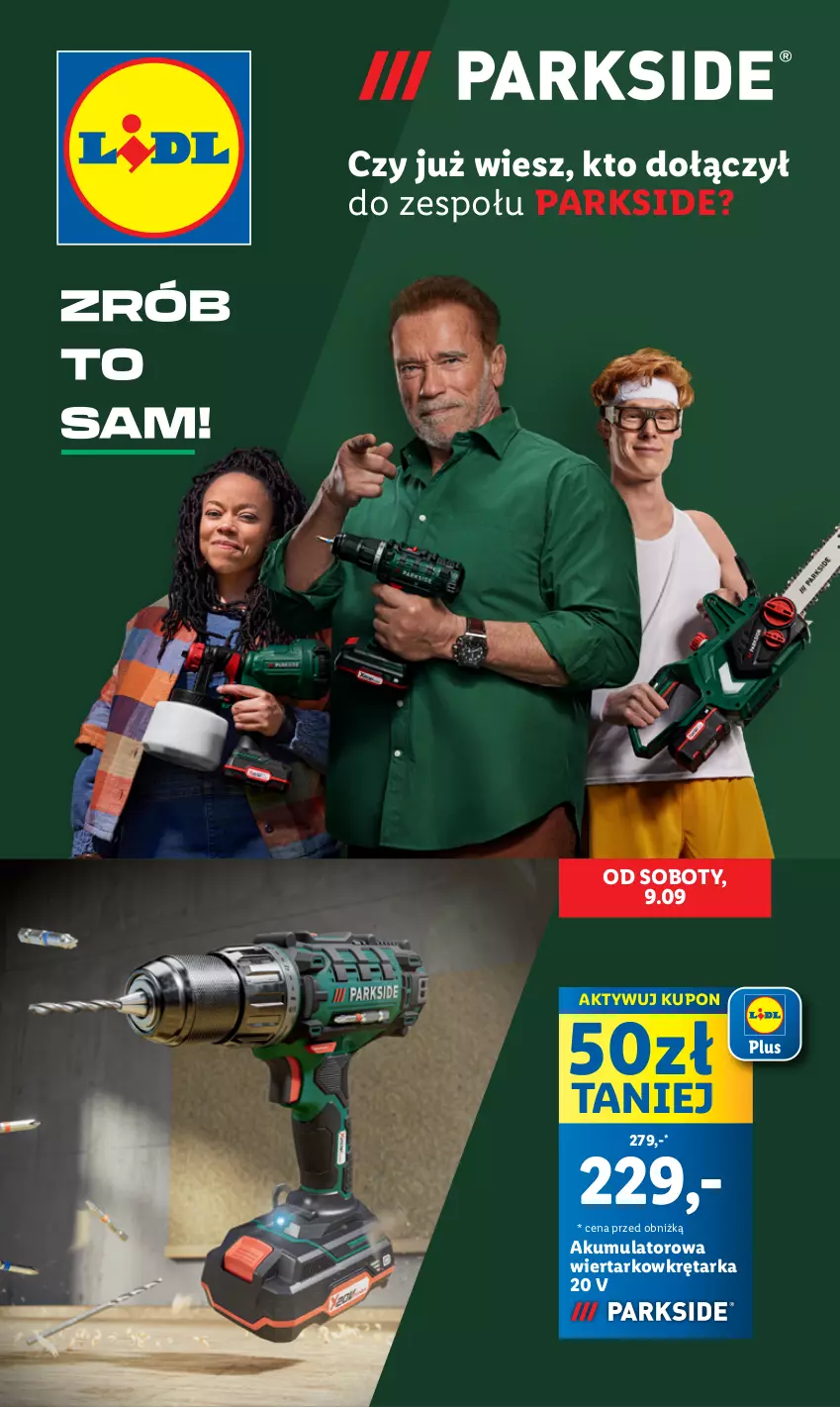 Gazetka promocyjna Lidl - GAZETKA - ważna 09.09 do 09.09.2023 - strona 1 - produkty: Akumulator, Akumulatorowa wiertarkowkrętark, Parkside, Tarka, Wiertarkowkrętarka, Wkręt, Wkrętarka