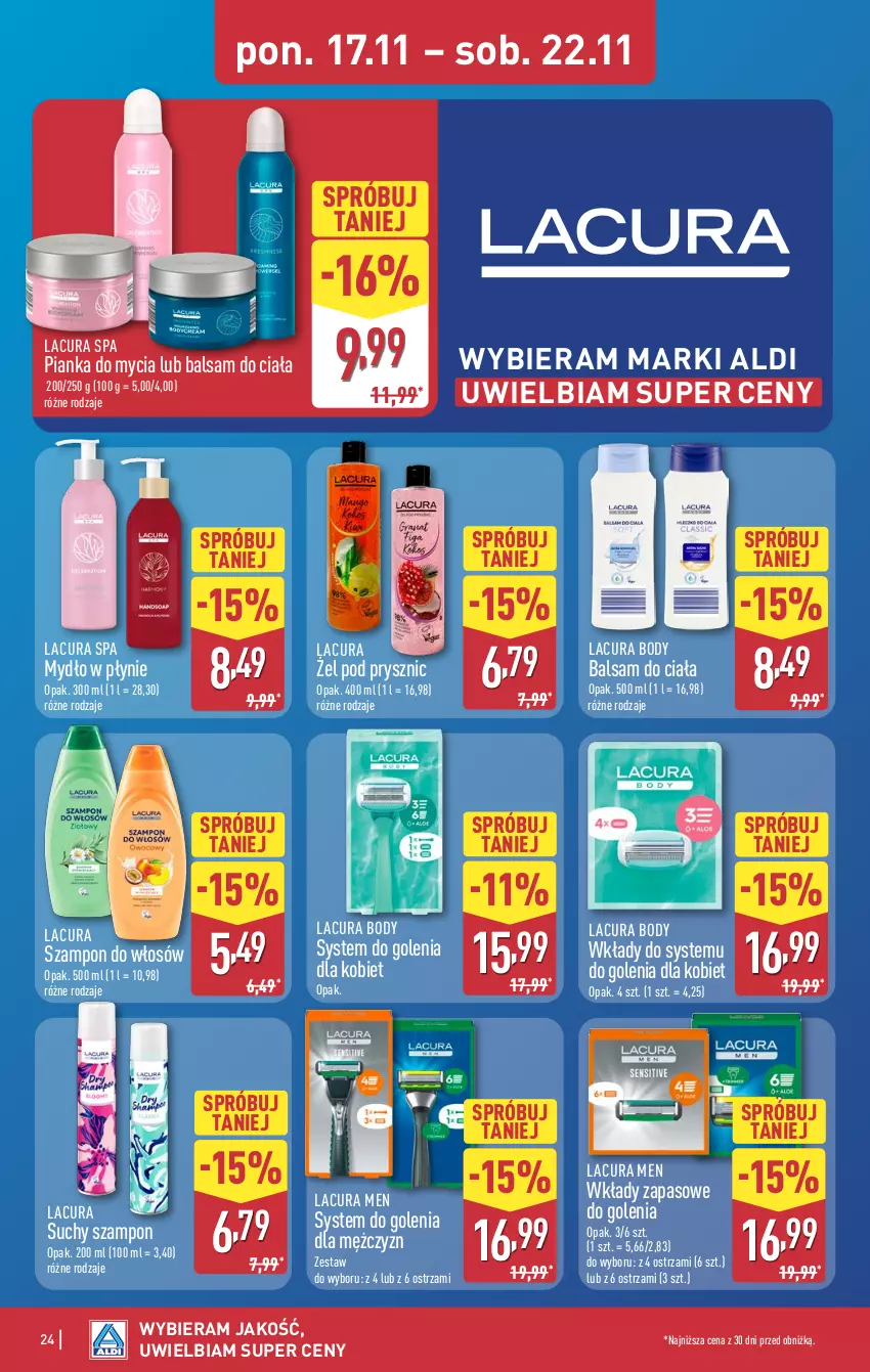 Gazetka promocyjna Aldi - Pełna oferta - ważna 17.11 do 22.11.2025 - strona 24 - produkty: Balsam do ciała, Body, Mydło, Mydło w płynie, Suchy szampon, Szampon