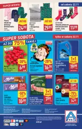 Gazetka promocyjna Aldi - Pełna oferta - Gazetka - ważna od 22.11 do 22.11.2025 - strona 44 - produkty: Kurczak, Por, Gra, Kawa ziarnista, Pościel, Parówki, Kawa, Karp, O nas, Maliny, Czekolada, Dzieci, Płyn do spryskiwaczy, Biuro, Milka, Piżama, Fa