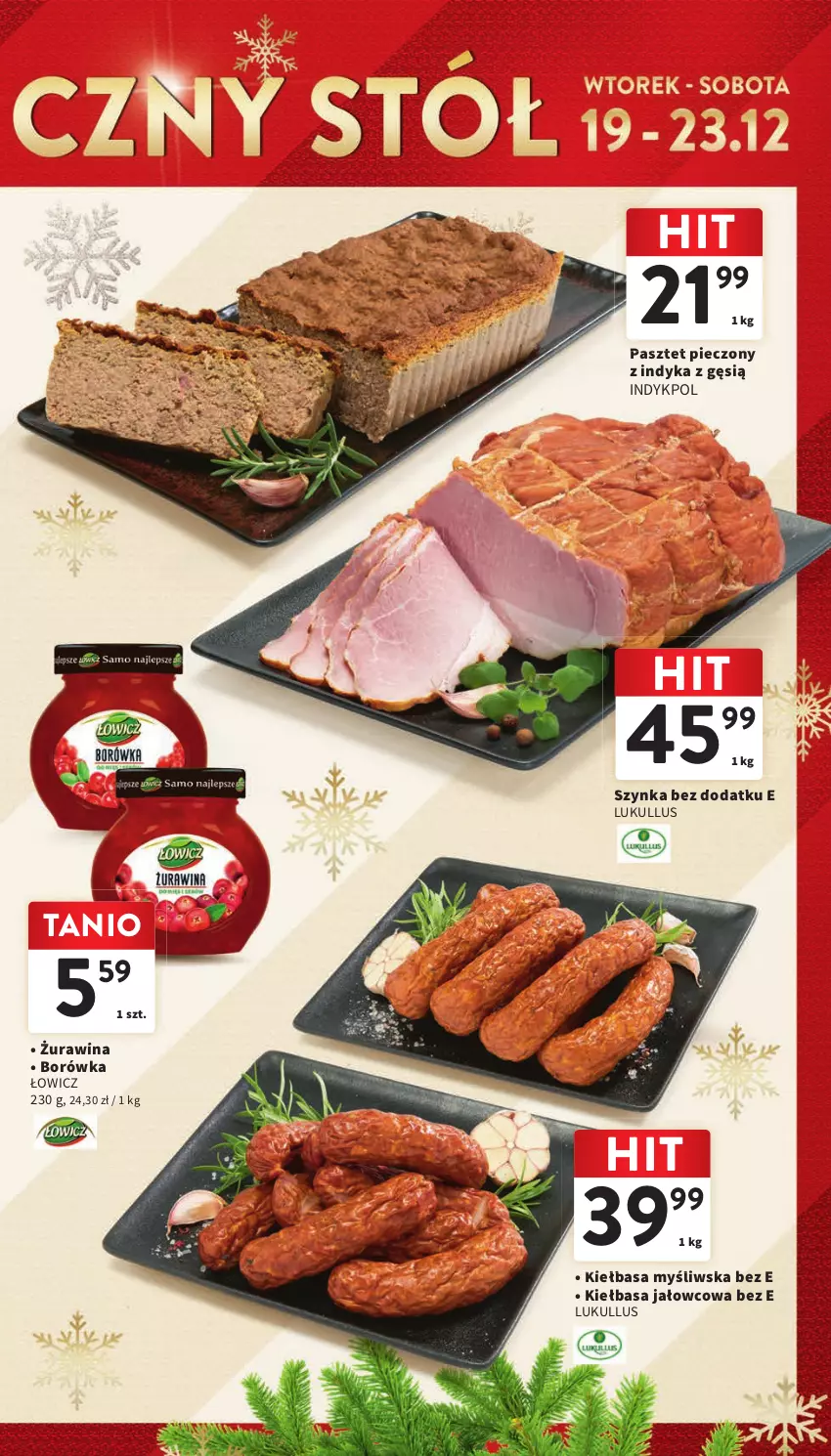 Gazetka promocyjna Intermarche - Gazetka Intermarche - ważna 19.12 do 23.12.2023 - strona 9 - produkty: Borówka, Kiełbasa, Pasztet, Piec, Szynka