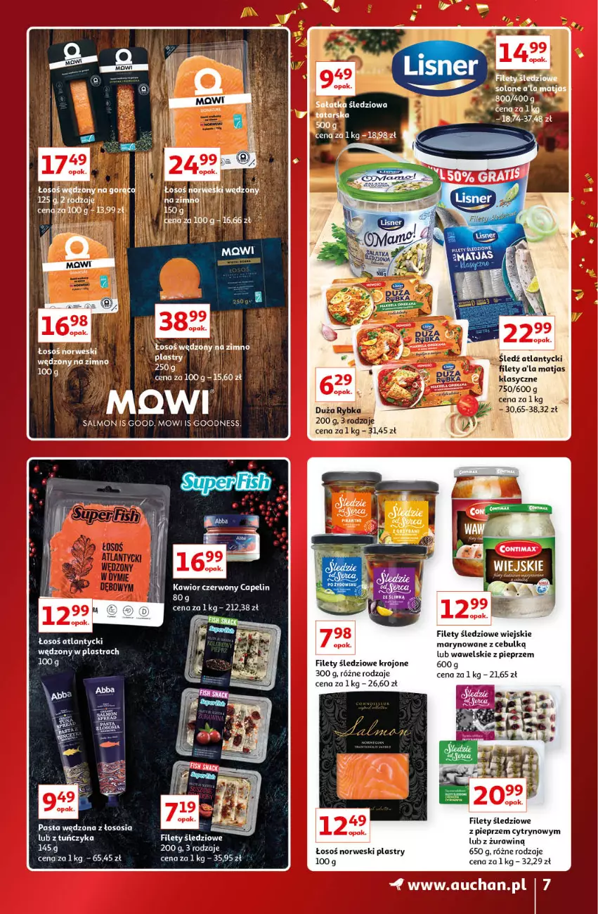 Gazetka promocyjna Auchan - Gazetka Znane Marki Lubiane Auchan - ważna 01.12 do 11.12.2022 - strona 7 - produkty: Kawior, Matjas, Pieprz, Sałat, Sos, Wawel