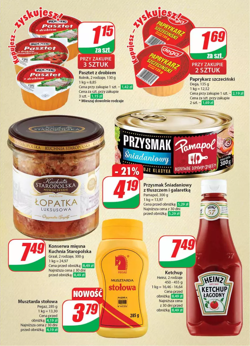 Gazetka promocyjna Dino - Gazetka 5 - ważna 30.01 do 06.02.2024 - strona 19 - produkty: Danio, Fa, Gala, Gra, Graal, Heinz, Ketchup, Kuchnia, Kuchnia Staropolska, Mus, Musztarda, Papryka, Paprykarz, Paprykarz szczeciński, Pasztet, Rolnik, Ser