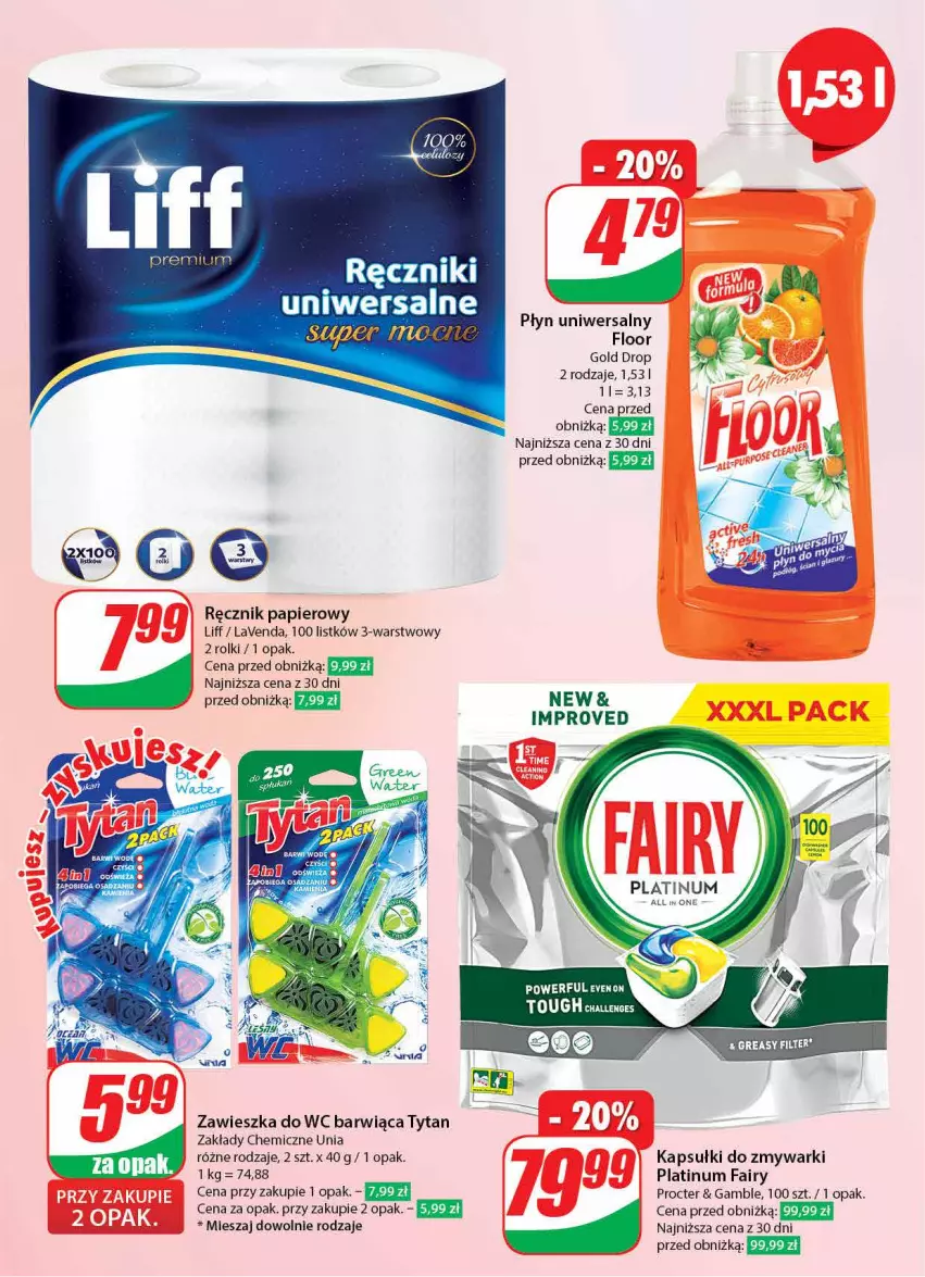 Gazetka promocyjna Dino - Gazetka 5 - ważna 30.01 do 06.02.2024 - strona 54 - produkty: Fa, Fairy, Papier, Ręcznik, Rolki, Tytan, Zawieszka do wc, Zmywarki