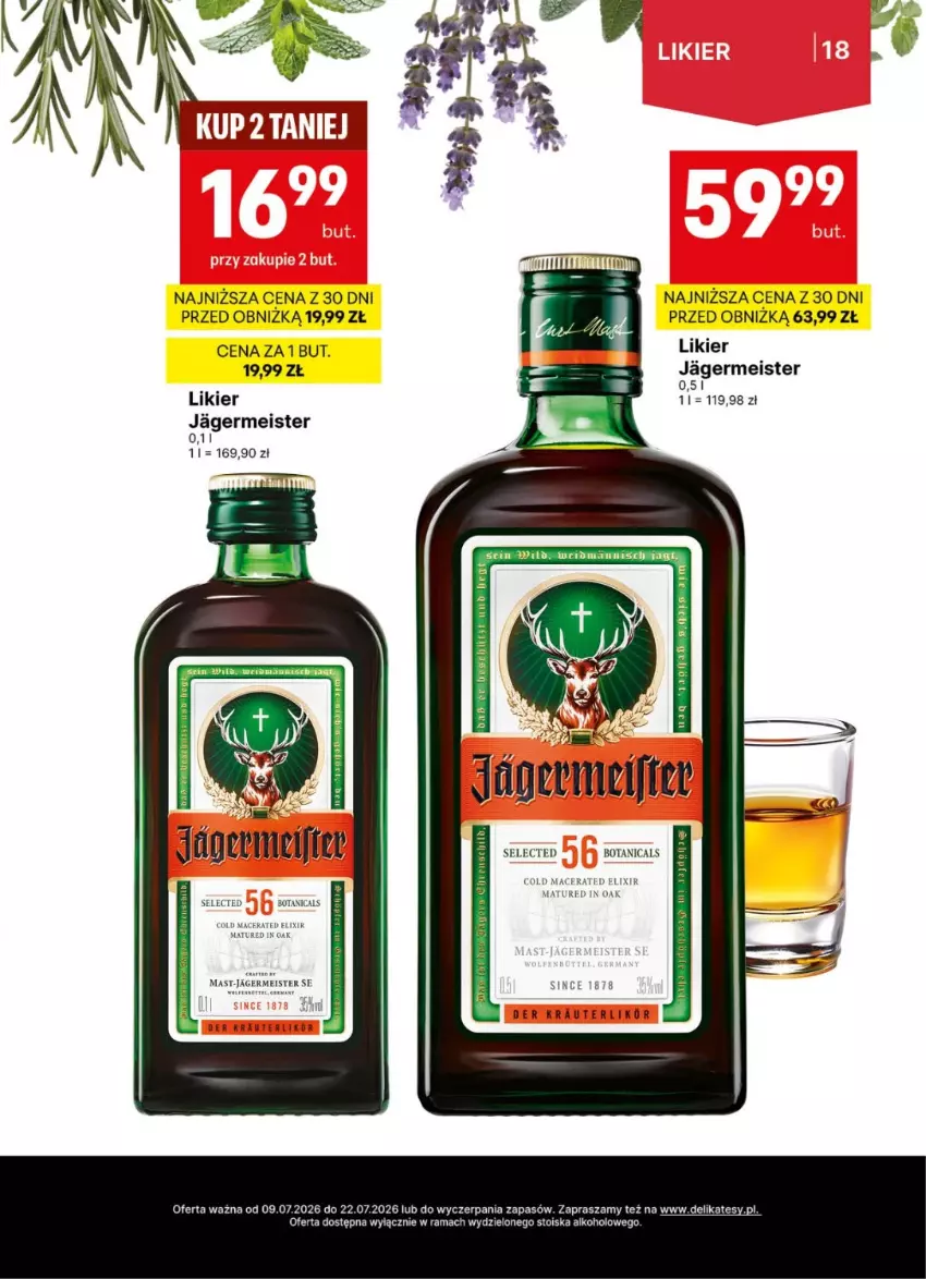 Gazetka promocyjna Delikatesy Centrum - Delibarek DC26-DC27 - ważna 09.07 do 22.07.2026 - strona 18 - produkty: Acer, Jagermeister, LANA, Likier, Rama