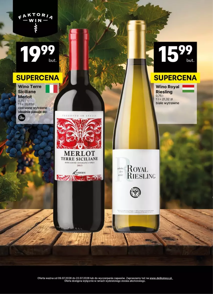 Gazetka promocyjna Delikatesy Centrum - Delibarek DC26-DC27 - ważna 09.07 do 22.07.2026 - strona 4 - produkty: Merlot, Rama, Wino