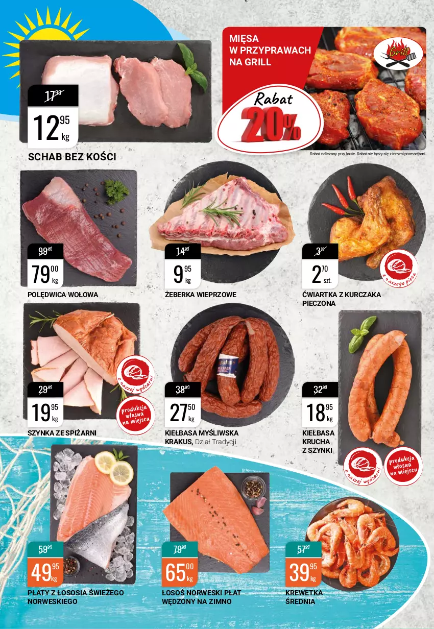 Gazetka promocyjna Bi1 - Słoneczna OFERTOmania - ważna 11.08 do 17.08.2021 - strona 2 - produkty: Grill, Kiełbasa, Kiełbasa krucha, Krakus, Kurczak, Piec, Polędwica, Polędwica wołowa, Schab bez kości, Sos, Szynka