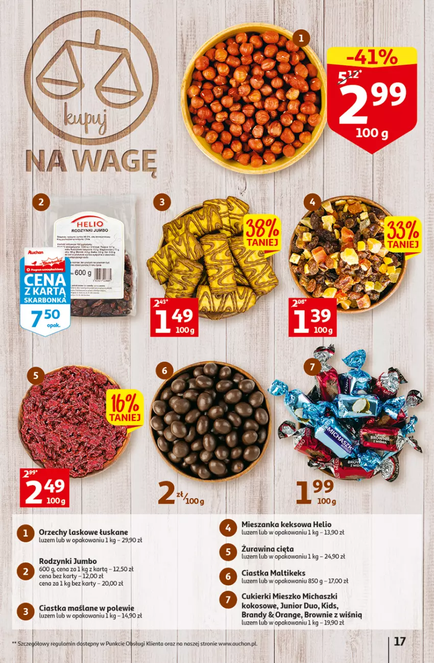 Gazetka promocyjna Auchan - Gazetka Wielkanoc na Twoim stole Hipermarket Auchan - ważna 30.03 do 08.04.2023 - strona 17 - produkty: Brandy, Brownie, Ciastka, Cukier, Cukierki, Helio, Kokos, Rodzynki