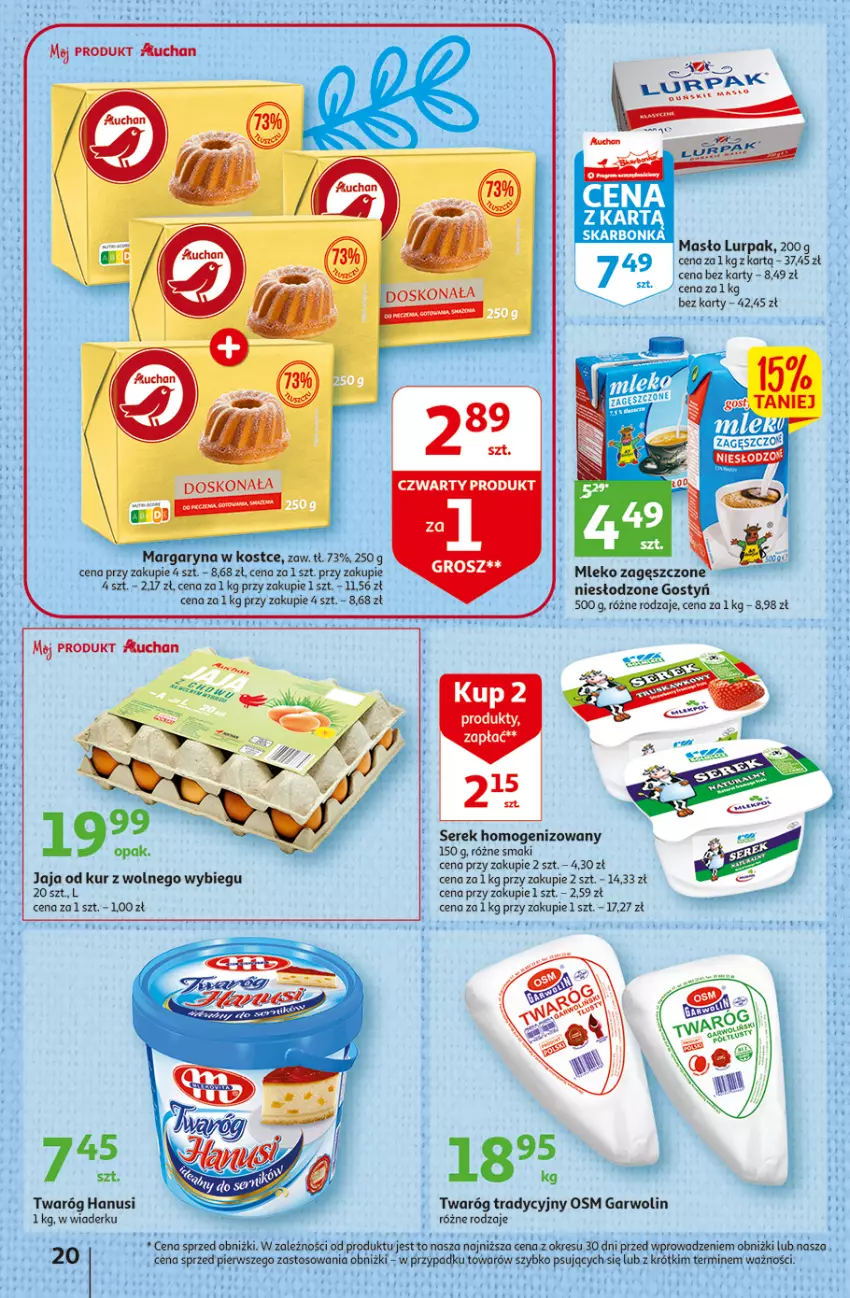 Gazetka promocyjna Auchan - Gazetka Wielkanoc na Twoim stole Hipermarket Auchan - ważna 30.03 do 08.04.2023 - strona 20 - produkty: Fa, Isana, Jaja, Lurpak, Masło, Mleko, O nas, Ser, Serek, Serek homogenizowany, Twaróg