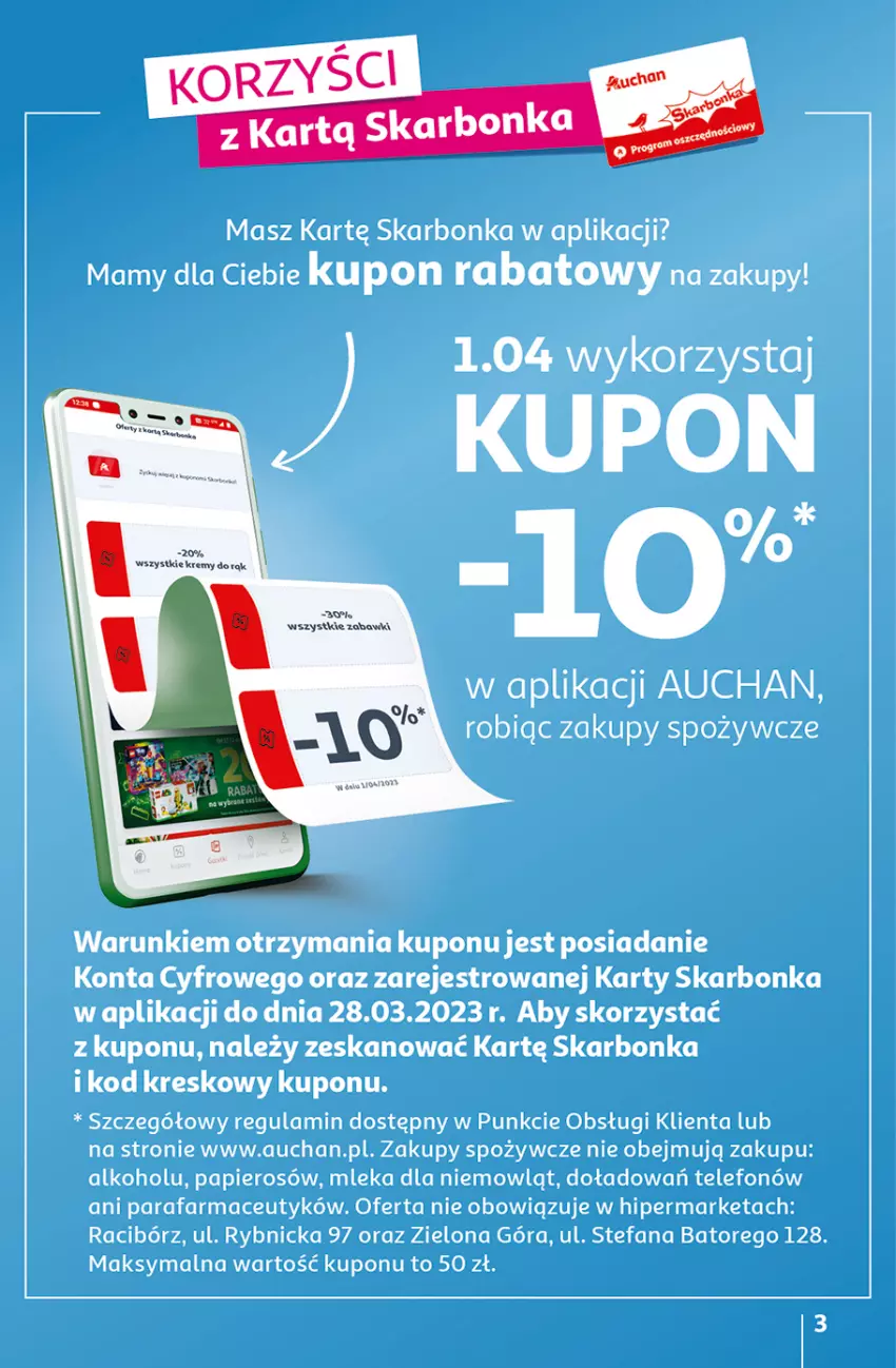 Gazetka promocyjna Auchan - Gazetka Wielkanoc na Twoim stole Hipermarket Auchan - ważna 30.03 do 08.04.2023 - strona 3 - produkty: Fa, Papier, Telefon