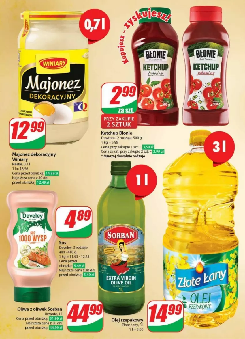 Gazetka promocyjna Dino - ważna 10.01 do 16.01.2024 - strona 10 - produkty: Dawtona, Ketchup, Majonez, Olej, Olej rzepakowy, Oliwa z oliwek, Winiary