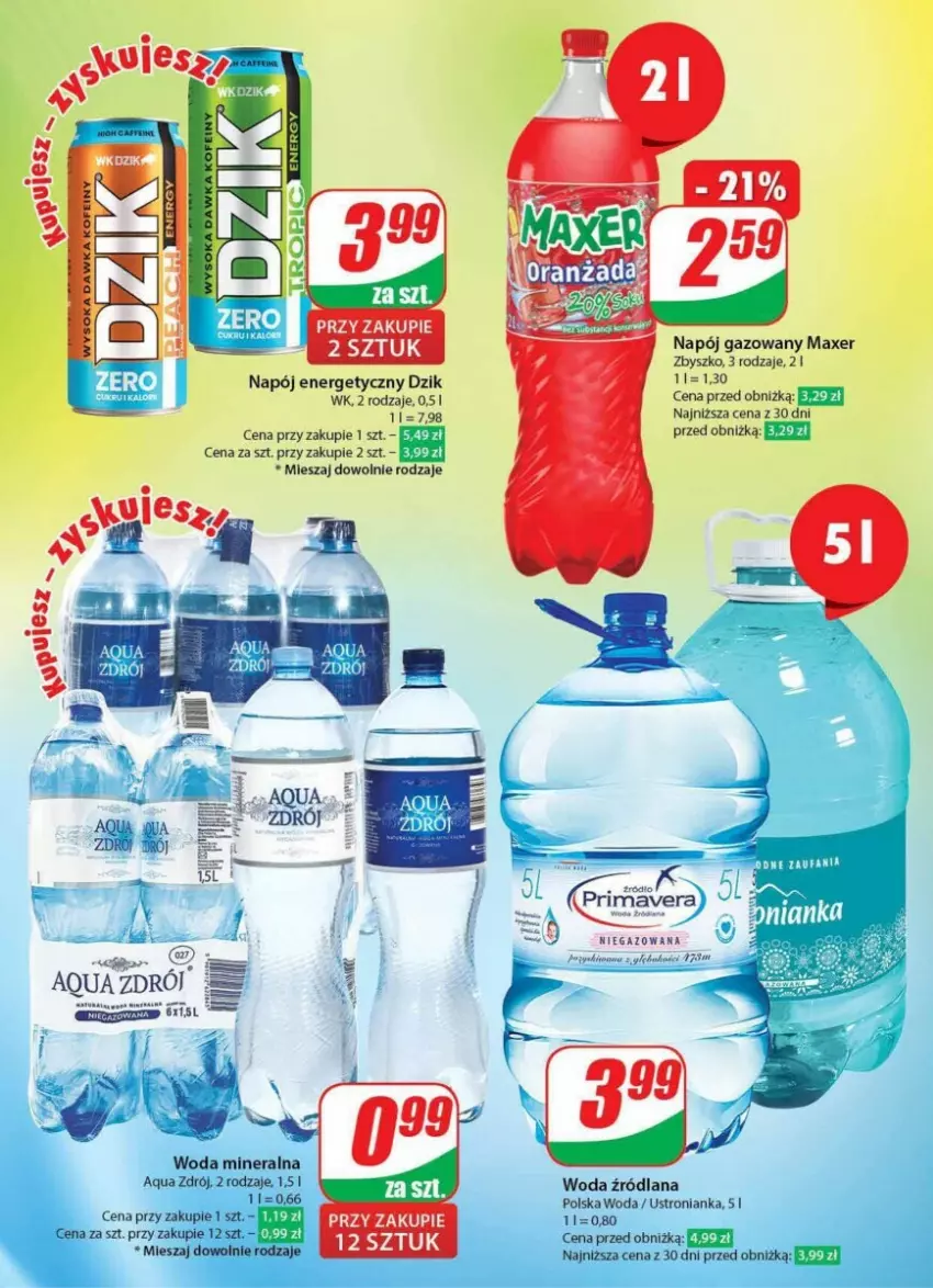 Gazetka promocyjna Dino - ważna 10.01 do 16.01.2024 - strona 34 - produkty: LANA, Maxer, Napój, Napój energetyczny, Napój gazowany, Woda, Woda mineralna