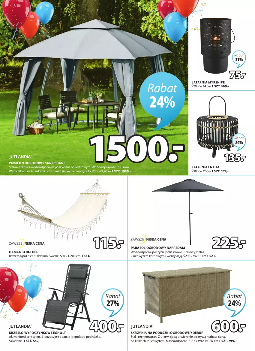 Gazetka promocyjna Jysk - Oferta tygodnia - ważna 06.04 do 19.04.2022 - strona 5 - produkty: Edam, Hama, Krzesło, Latarnia, Parasol, Por, Rama, Waga, Wełna