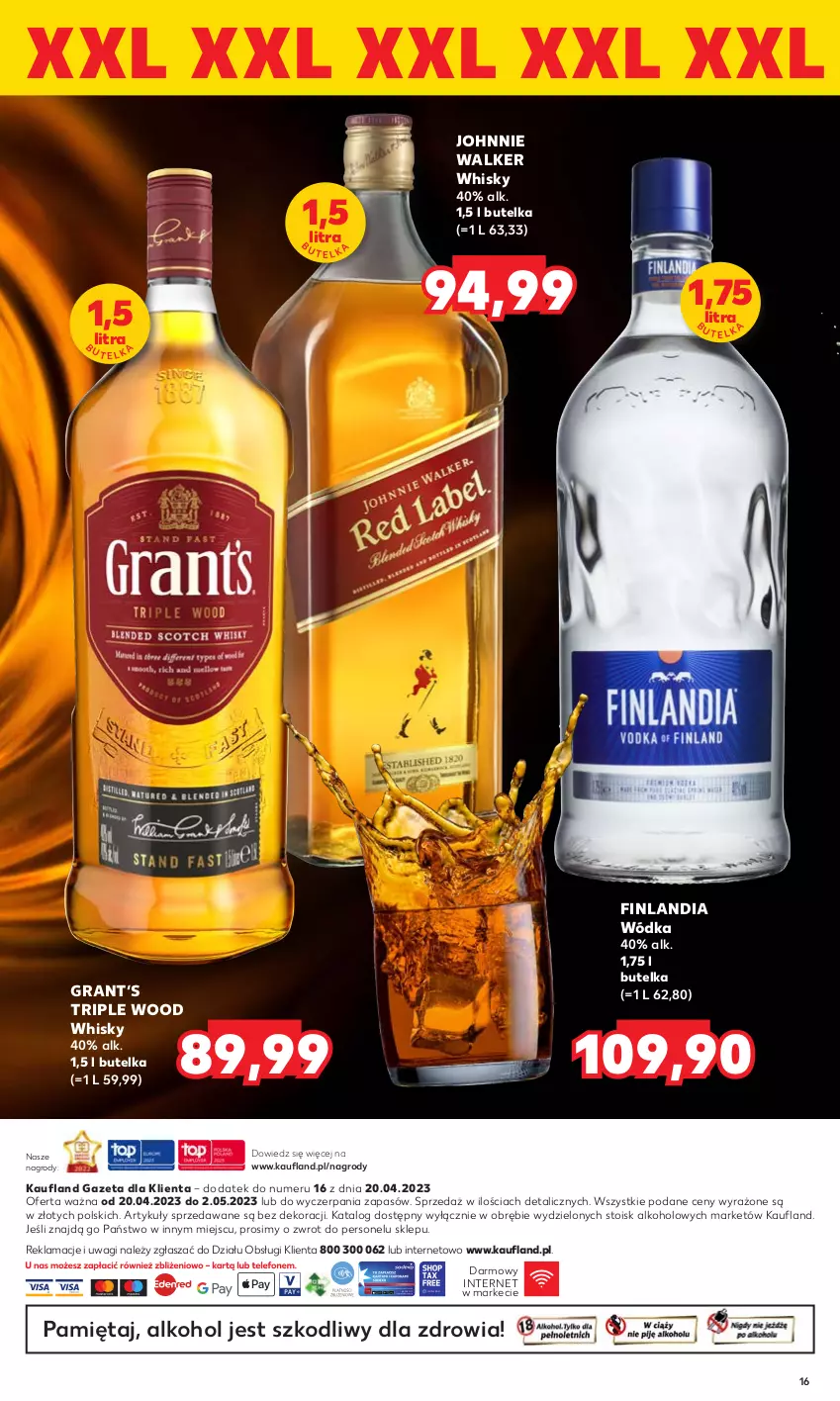 Gazetka promocyjna Kaufland - Barek Kauflandu - ważna 20.04 do 02.05.2023 - strona 16 - produkty: Finlandia, Gra, Johnnie Walker, Mięta, Wagi, Whisky, Wódka