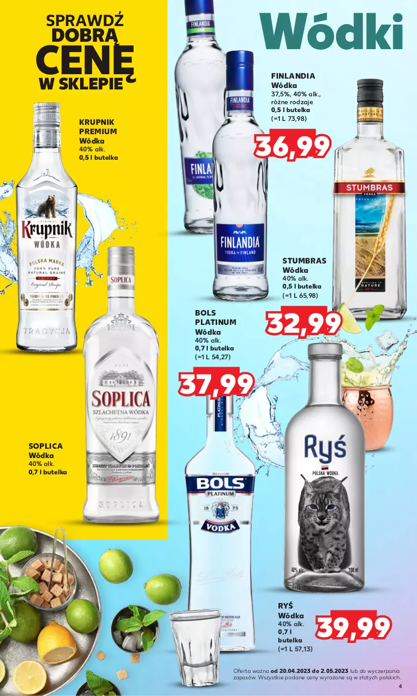 Gazetka promocyjna Kaufland - Barek Kauflandu - ważna 20.04 do 02.05.2023 - strona 4 - produkty: Bols, Finlandia, Krupnik, Soplica, Wódka