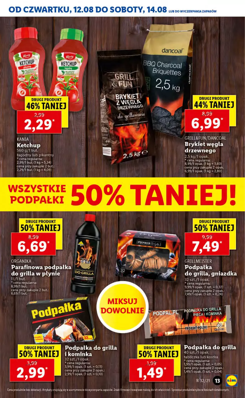 Gazetka promocyjna Lidl - GAZETKA - ważna 12.08 do 14.08.2021 - strona 13 - produkty: Fa, Grill, Inka, Ketchup, Piec