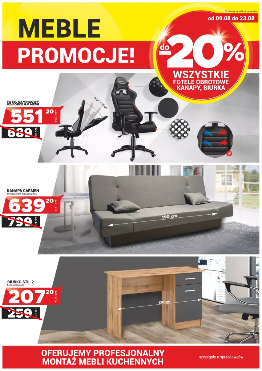 Gazetka promocyjna Merkury Market - Bielsko-Biała, Cieszyn, Jarosław, Kielce, Krosno, Ładna, Mielec, Nowy Sącz, Rybnik, Szaflary, Zamość - ważna 01.08 do 31.08.2021 - strona 44 - produkty: Biurko, Gra, Kanapa