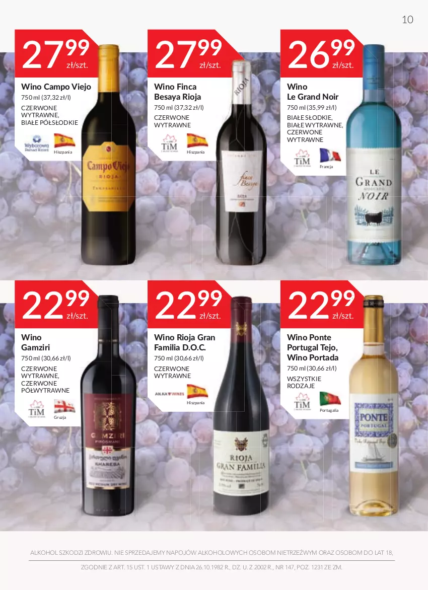 Gazetka promocyjna Stokrotka - Oferta alkoholowa - ważna 10.11 do 08.12.2021 - strona 10 - produkty: Fa, Gra, Por, Portada, Rioja, Wino