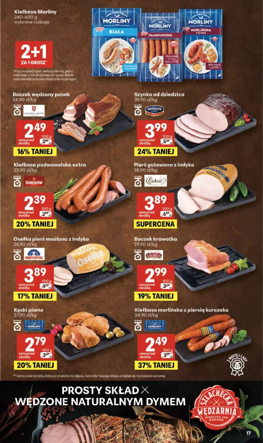 Gazetka promocyjna Delikatesy Centrum - Franczyza DC32 Czwartek - ważna 06.08 do 12.08.2026 - strona 17 - produkty: Boczek, Kęski piwne, Kiełbasa, Kiełbasa podwawelska, Kurczak, LANA, Morliny, Pasek, Por, Szynka, Wawel