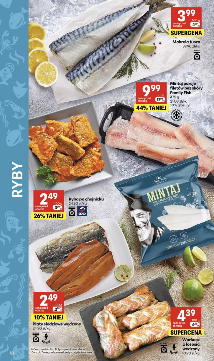 Gazetka promocyjna Delikatesy Centrum - Franczyza DC32 Czwartek - ważna 06.08 do 12.08.2026 - strona 18 - produkty: Fa, Lazur, Mintaj, Płaty śledziowe, Por, Ryba, Tusz