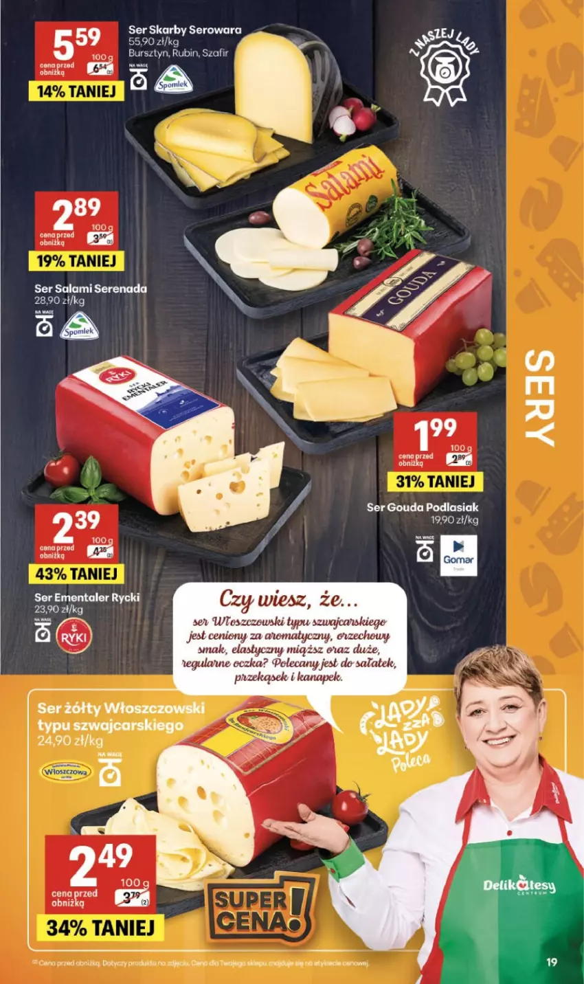 Gazetka promocyjna Delikatesy Centrum - Franczyza DC32 Czwartek - ważna 06.08 do 12.08.2026 - strona 19 - produkty: Bursztyn, Fa, Gouda, Rubin, Sałat, Ser, Włoszczowski