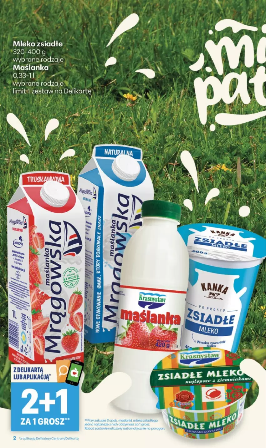Gazetka promocyjna Delikatesy Centrum - Franczyza DC32 Czwartek - ważna 06.08 do 12.08.2026 - strona 2 - produkty: Maślanka, Mleko, Mleko zsiadłe