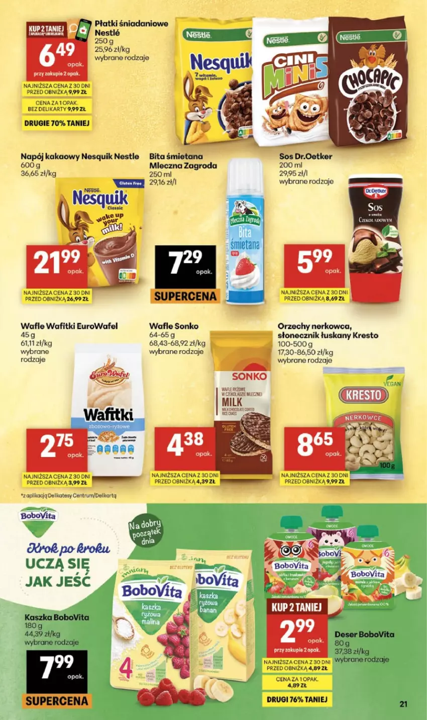 Gazetka promocyjna Delikatesy Centrum - Franczyza DC32 Czwartek - ważna 06.08 do 12.08.2026 - strona 21 - produkty: BoboVita, Danio, Deser, Fa, Kakao, Napój, Nesquik, Rum, Ser, Sonko, Sos, Wafle