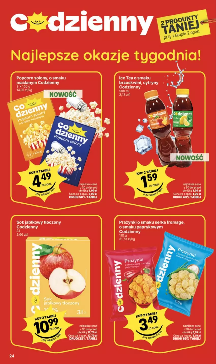 Gazetka promocyjna Delikatesy Centrum - Franczyza DC32 Czwartek - ważna 06.08 do 12.08.2026 - strona 24 - produkty: Cytryny, Ice tea, Popcorn, Ser, Sok, Sok jabłkowy