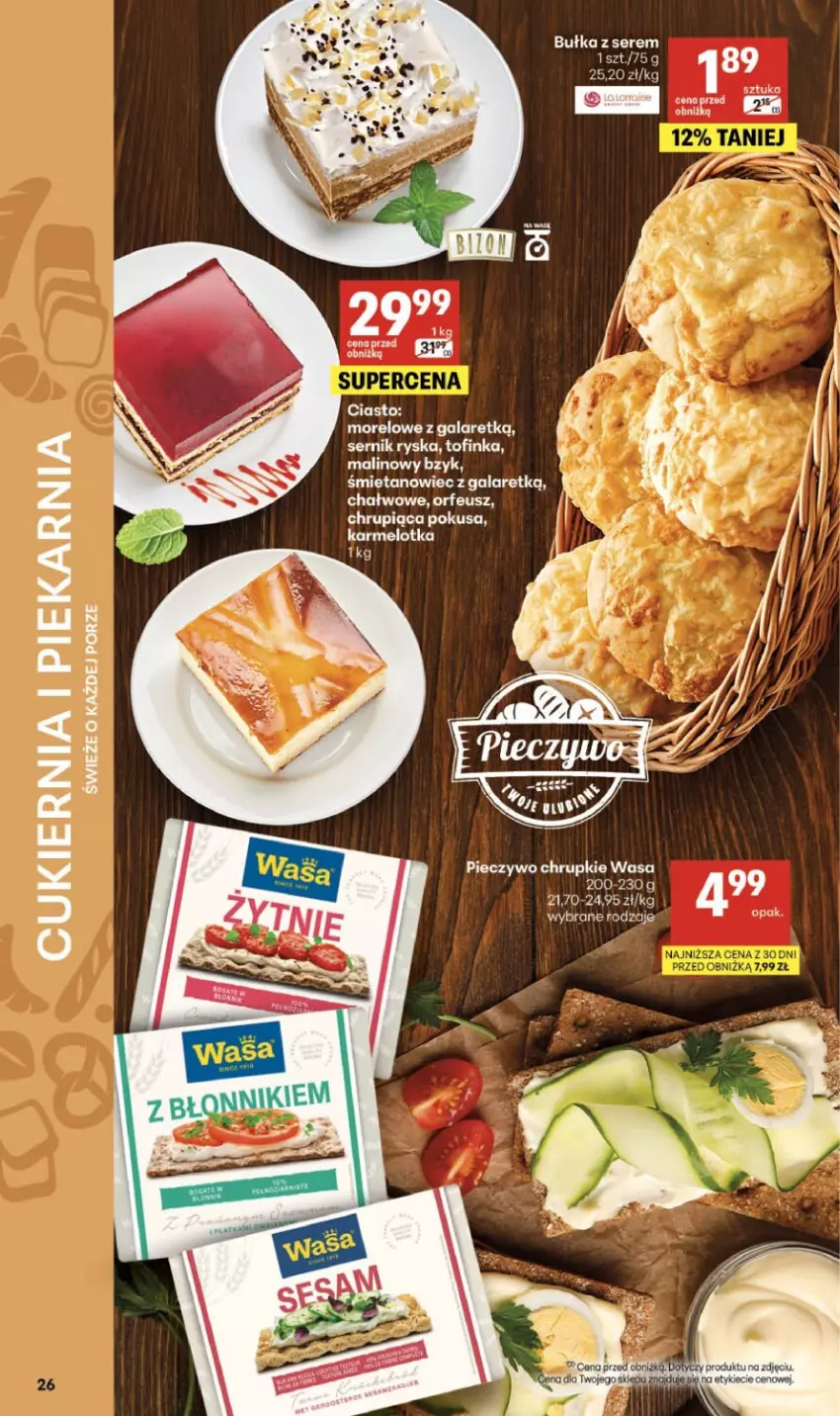 Gazetka promocyjna Delikatesy Centrum - Franczyza DC32 Czwartek - ważna 06.08 do 12.08.2026 - strona 26 - produkty: Chrupki, Cukier, Gala, Inka, Piec, Pieczywo, Pieczywo chrupkie, Ser, Wasa