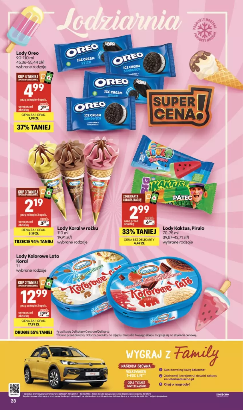 Gazetka promocyjna Delikatesy Centrum - Franczyza DC32 Czwartek - ważna 06.08 do 12.08.2026 - strona 28 - produkty: Gra, Kaktus, Lody, Mysz, Oreo, Rum, Tusz
