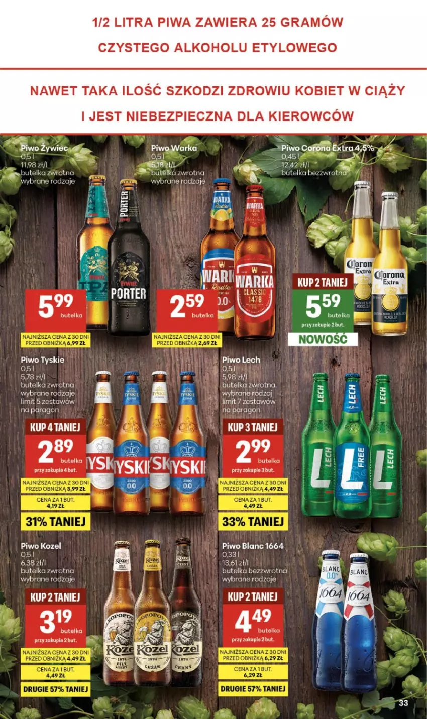 Gazetka promocyjna Delikatesy Centrum - Franczyza DC32 Czwartek - ważna 06.08 do 12.08.2026 - strona 33 - produkty: Gra, Kozel, Piec, Piwa, Piwo, Tyskie, Warka