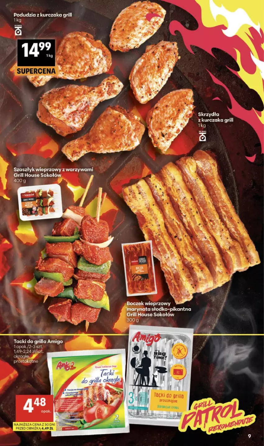 Gazetka promocyjna Delikatesy Centrum - Franczyza DC32 Czwartek - ważna 06.08 do 12.08.2026 - strona 9 - produkty: Boczek, Boczek wieprzowy, Grill, Kurczak, Por, Sok, Sokołów, Warzywa