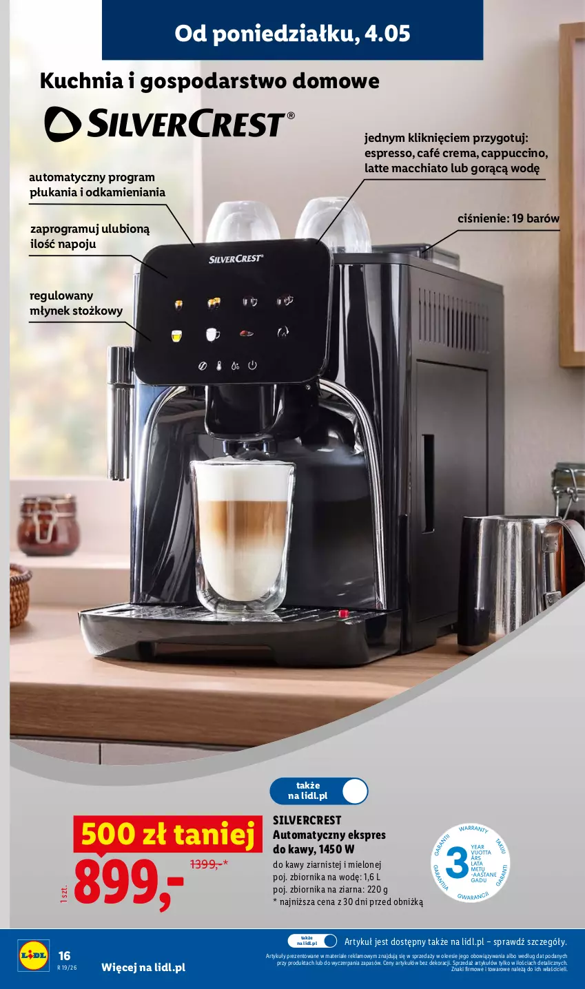 Gazetka promocyjna Lidl - Katalog ważny od 4.05 - ważna 04.05 do 09.05.2026 - strona 16 - produkty: Cappuccino, Chia, Gra, Kuchnia, Młynek, Silvercrest