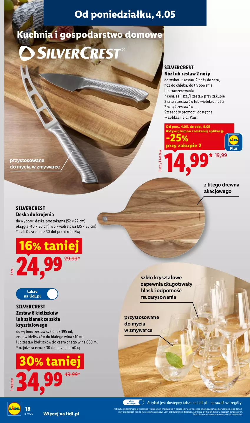 Gazetka promocyjna Lidl - Katalog ważny od 4.05 - ważna 04.05 do 09.05.2026 - strona 18 - produkty: Chleb, Deska do krojenia, Kuchnia, Noż, Nóż do chleba, Por, Ser, Silvercrest, Tran