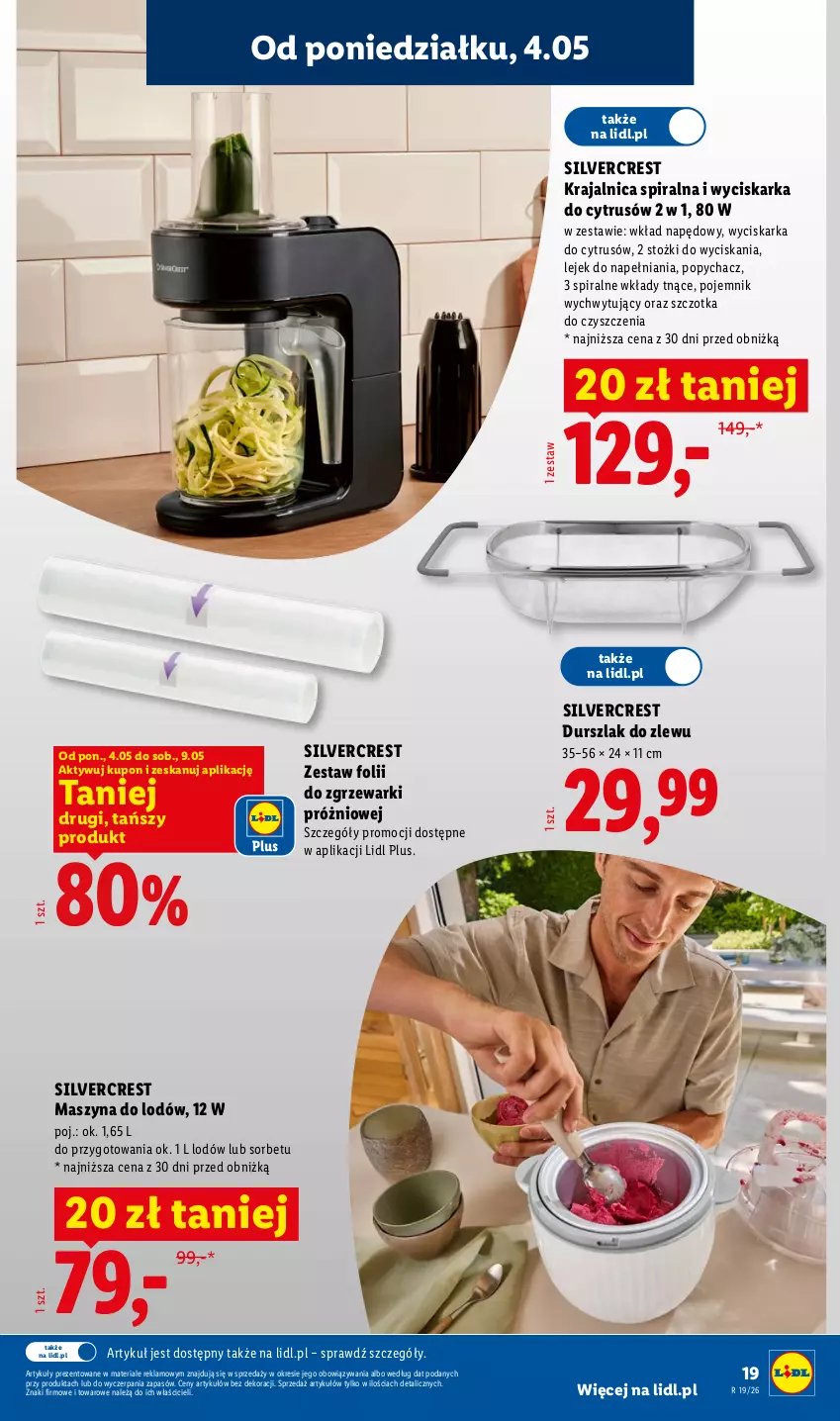 Gazetka promocyjna Lidl - Katalog ważny od 4.05 - ważna 04.05 do 09.05.2026 - strona 19 - produkty: Durszlak, Pojemnik, Silvercrest, Szczotka, Szyna, Wyciskarka, Zlew