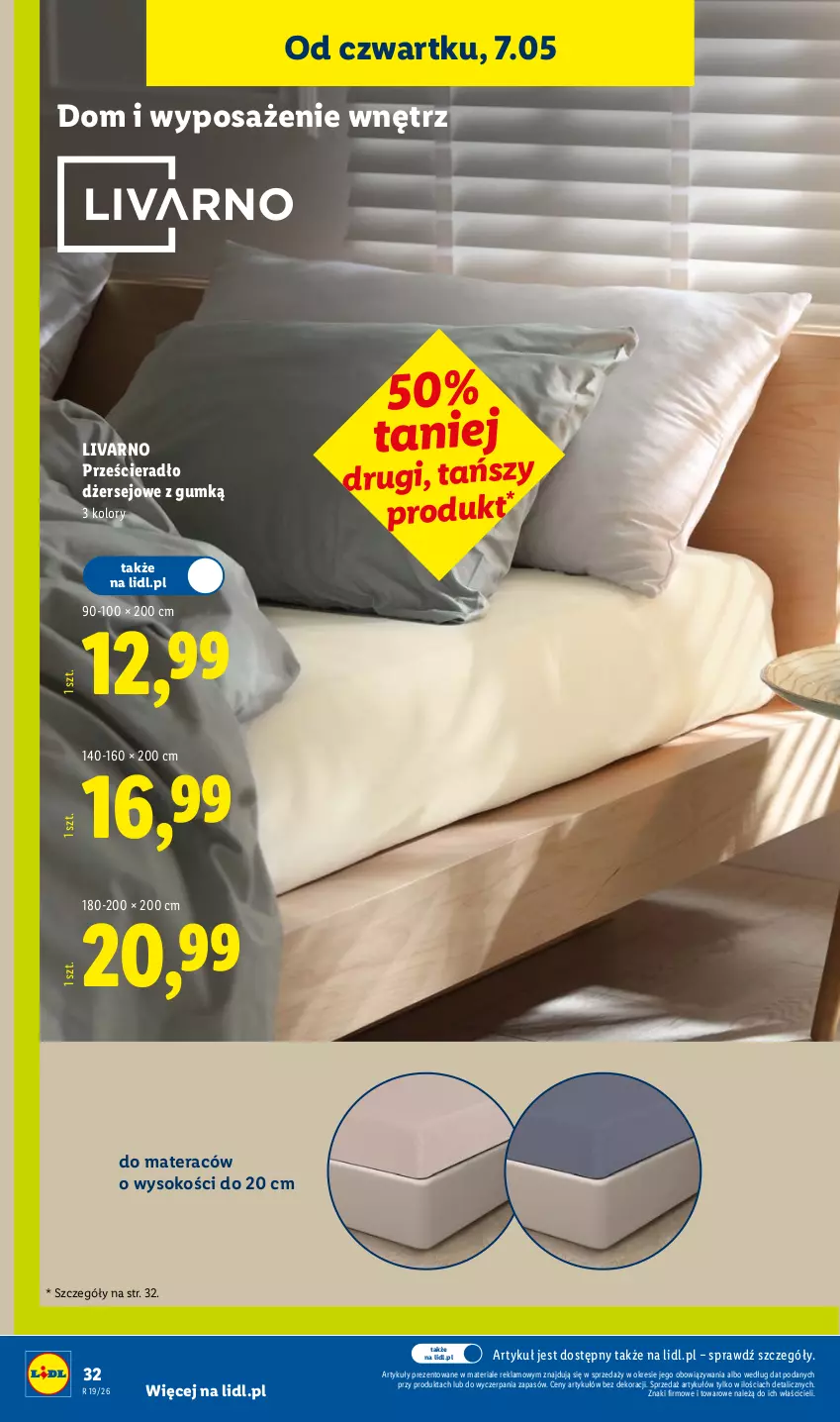 Gazetka promocyjna Lidl - Katalog ważny od 4.05 - ważna 04.05 do 09.05.2026 - strona 32 - produkty: Ivar, Materac, Prześcieradło, Sok, Tera