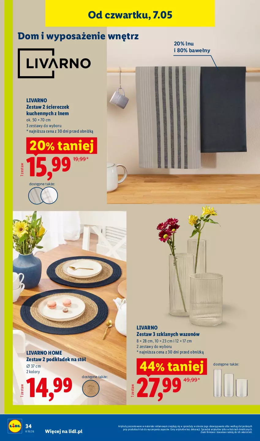 Gazetka promocyjna Lidl - Katalog ważny od 4.05 - ważna 04.05 do 09.05.2026 - strona 34 - produkty: Ivar, Podkład, Stół, Wazon