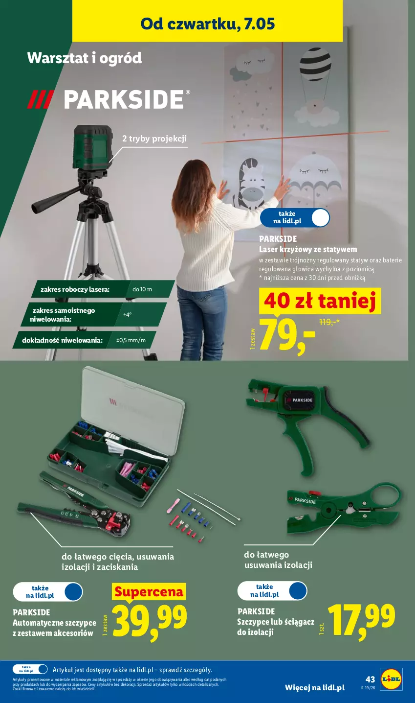 Gazetka promocyjna Lidl - Katalog ważny od 4.05 - ważna 04.05 do 09.05.2026 - strona 49 - produkty: Laser krzyżowy, Noż, Ogród, Parkside, Ser, Szczypce