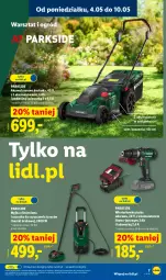 Gazetka promocyjna Lidl - Katalog ważny od 4.05 - Gazetka - ważna od 09.05 do 09.05.2026 - strona 47 - produkty: Parkside, Szczotka, Kosz, Wiertarkowkrętarka, Tarka, Wkręt, Wkrętarka, Ogród, Kosiarka, Myjka ciśnieniowa, Akumulator