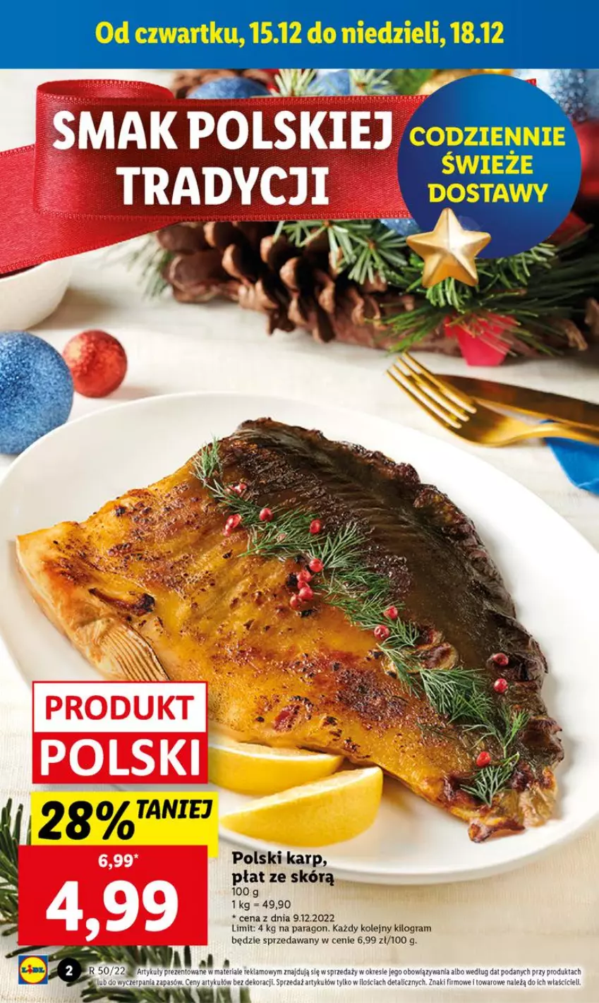 Gazetka promocyjna Lidl - GAZETKA - ważna 15.12 do 18.12.2022 - strona 2 - produkty: Gra, Karp, Olej