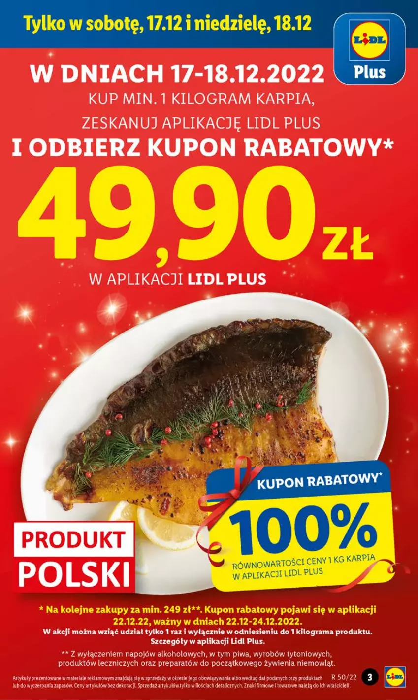 Gazetka promocyjna Lidl - GAZETKA - ważna 15.12 do 18.12.2022 - strona 3 - produkty: Gra, Karp, Piwa, Znicz