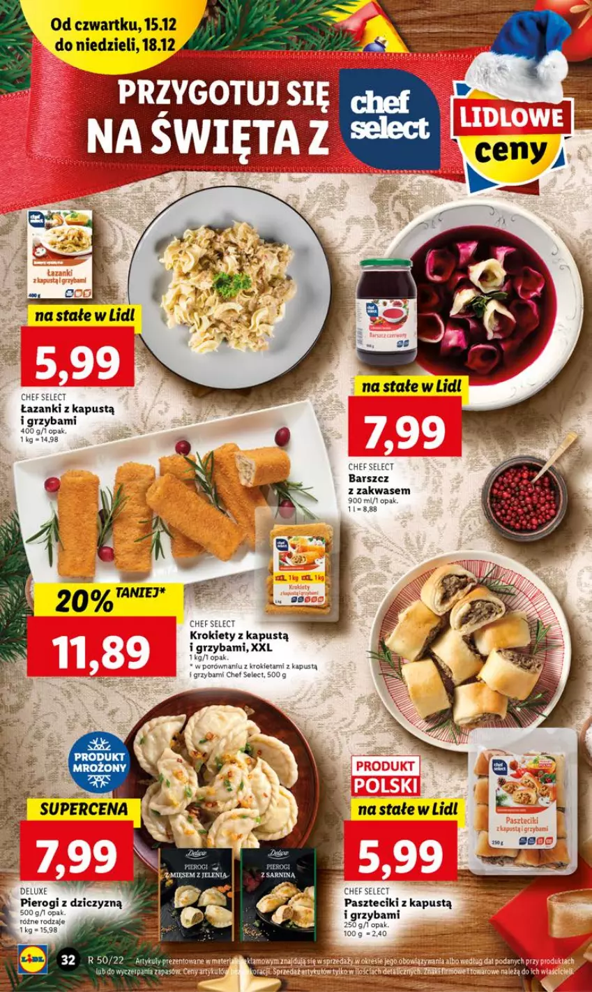 Gazetka promocyjna Lidl - GAZETKA - ważna 15.12 do 18.12.2022 - strona 36 - produkty: Kapustą, Krokiety, Pierogi, Por