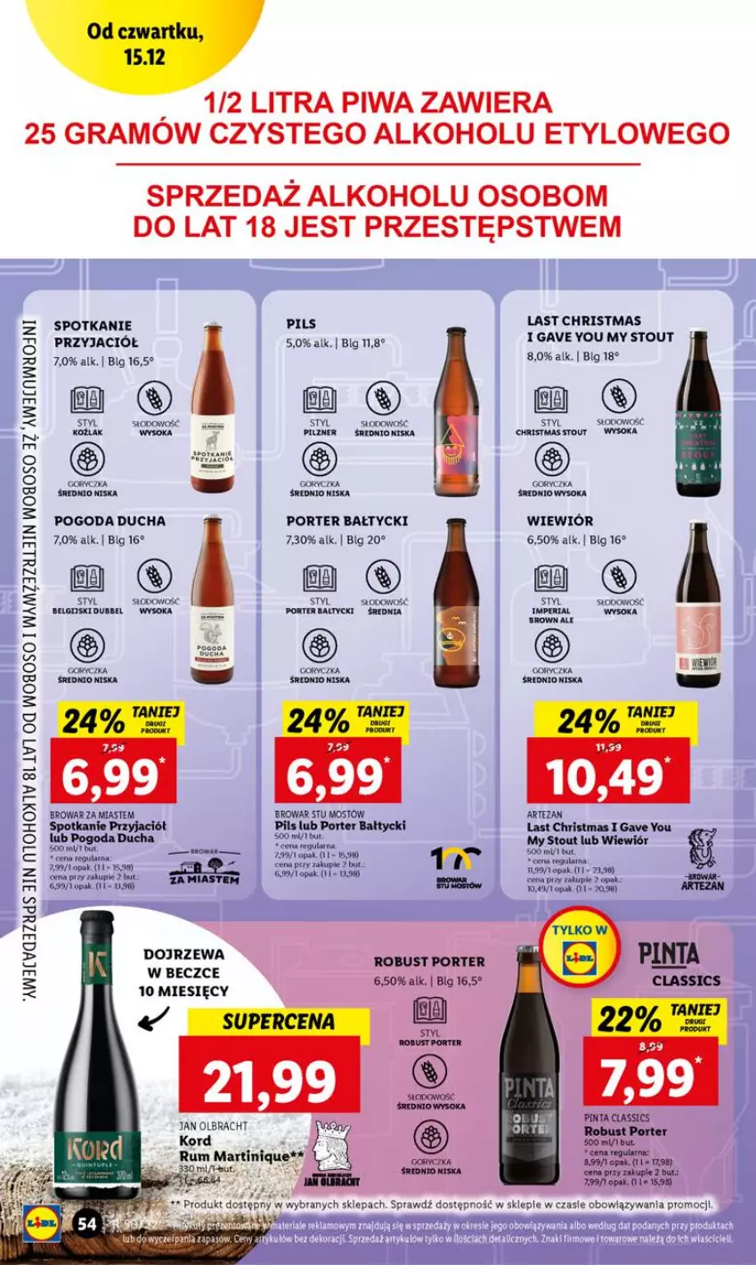 Gazetka promocyjna Lidl - GAZETKA - ważna 15.12 do 18.12.2022 - strona 62 - produkty: Gra, LG, Martini, Nioh, Piwa, Por, Rum, Sok