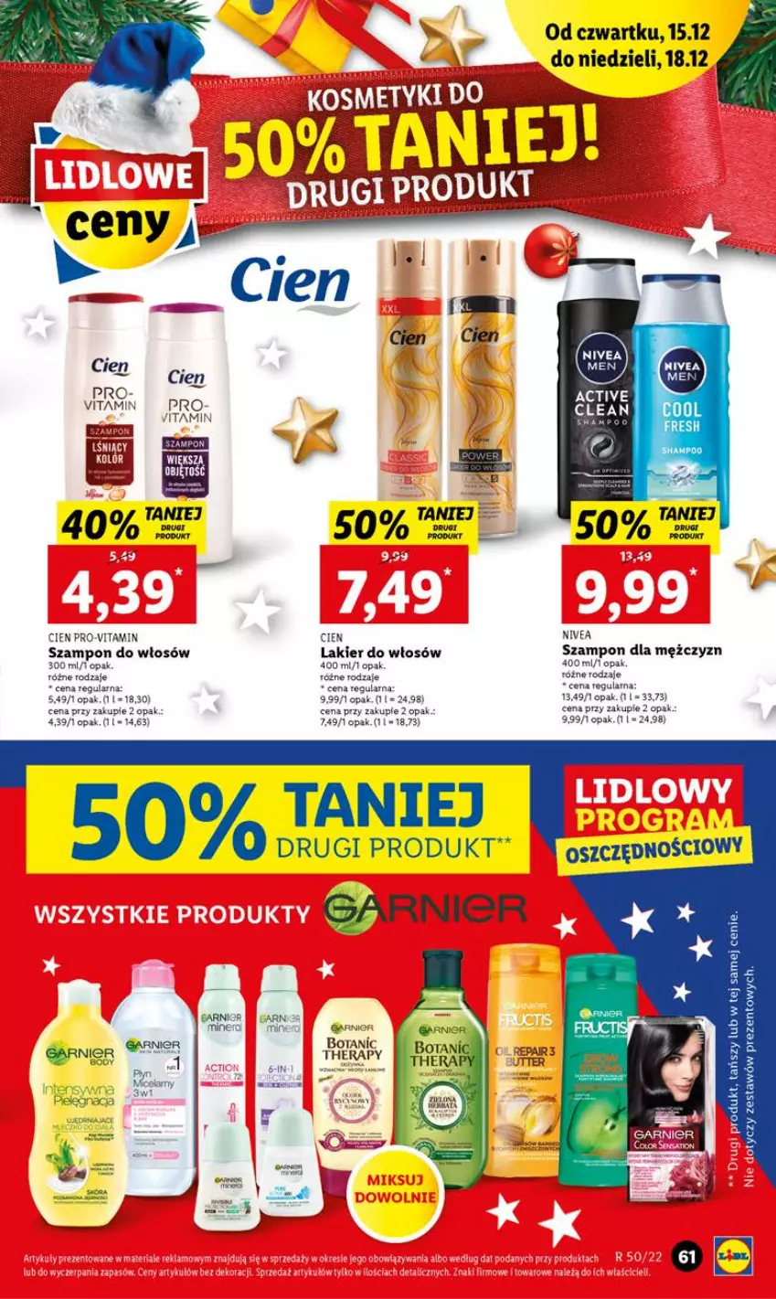 Gazetka promocyjna Lidl - GAZETKA - ważna 15.12 do 18.12.2022 - strona 71 - produkty: Garnier, Lakier, Lakier do włosów, Nivea, Szampon