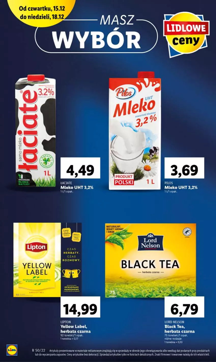 Gazetka promocyjna Lidl - GAZETKA - ważna 15.12 do 18.12.2022 - strona 8 - produkty: AEG, Herbata, Herbata czarna, Lack, Mleko, Torebka