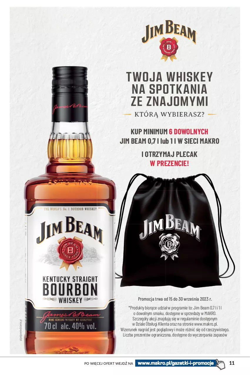 Gazetka promocyjna Makro - Katalog Whisky - ważna 15.09 do 30.09.2023 - strona 11 - produkty: Gra, Jim Beam, Plecak